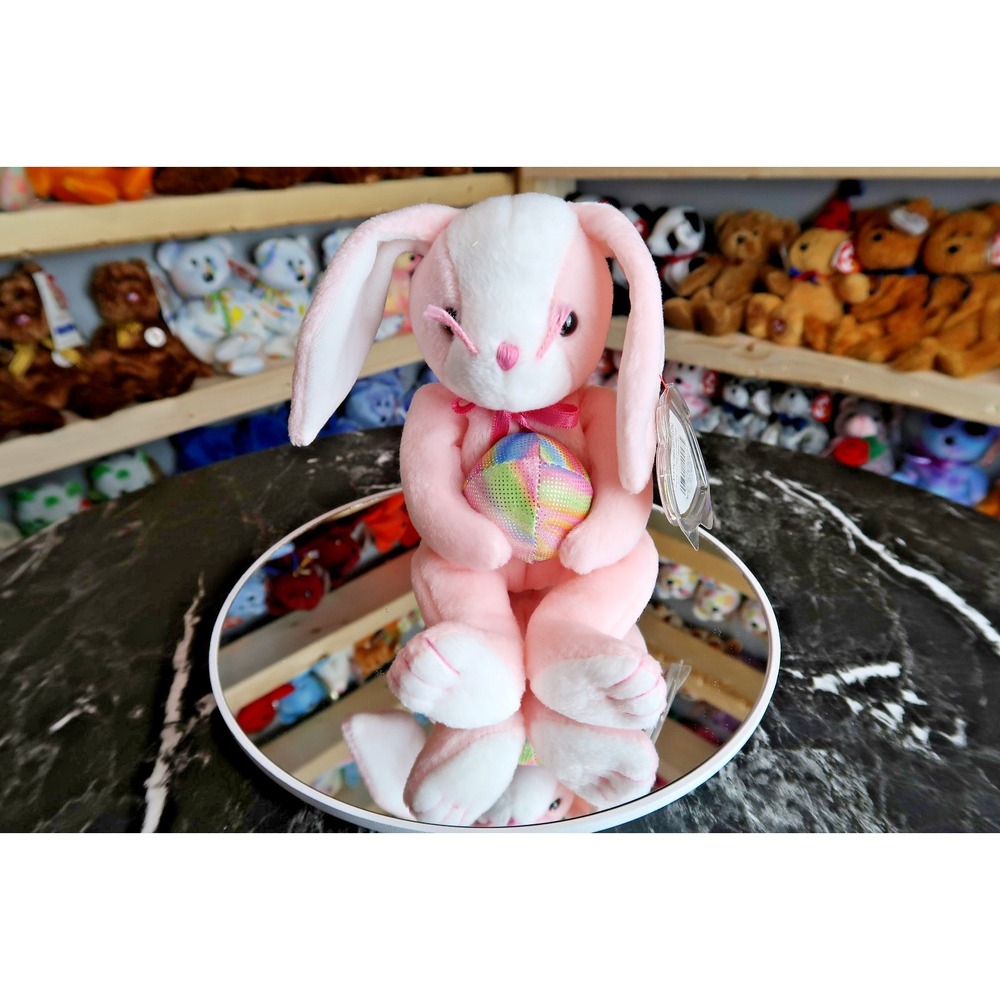 TY Beanie Baby - Eggerton the Pink Bunny | Tush Tag Wear | Vintage | Rare